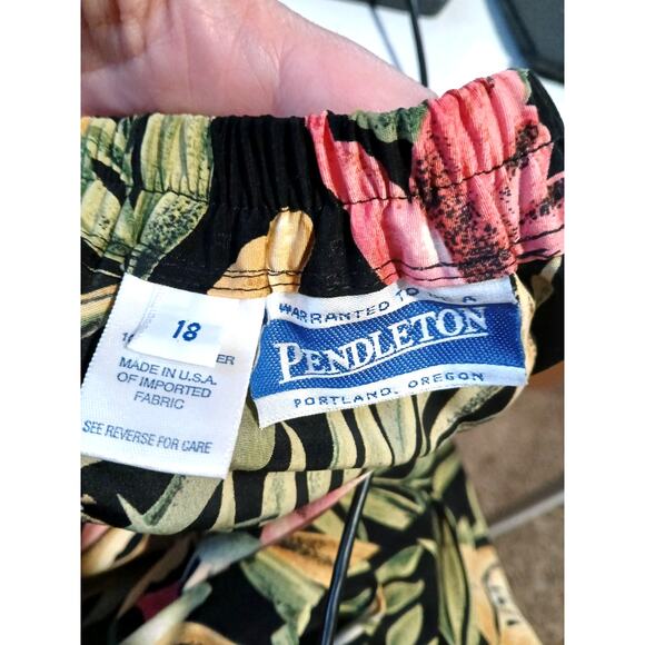 Pendleton Vintage Floral Hawaiian Midi Skirt Full Button Down With Pockets - Picture 5 of 6